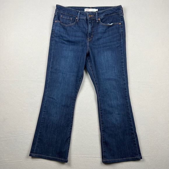 Levi Strauss Signature Denim - Levi Strauss Signature Women 10 Dark Blue Mid Rise Bootcut Jeans Stretch Denim